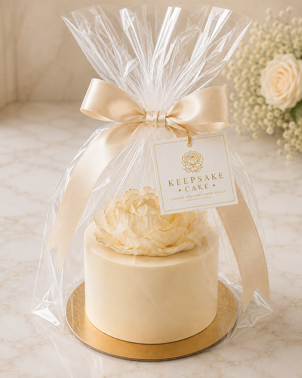 Signature Ivory Keepsake Cake™ | Luxury White Chocolate Crisp Cake Gift
