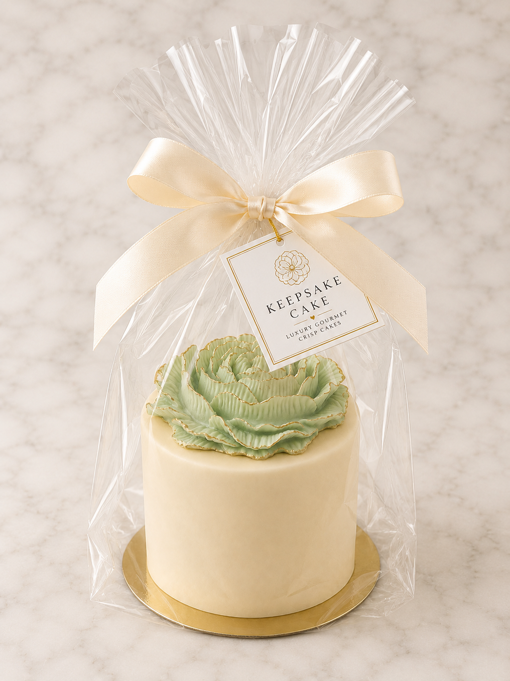 Succulent Sage Keepsake Cake™ | Luxury White Chocolate Crisp Cake Gift