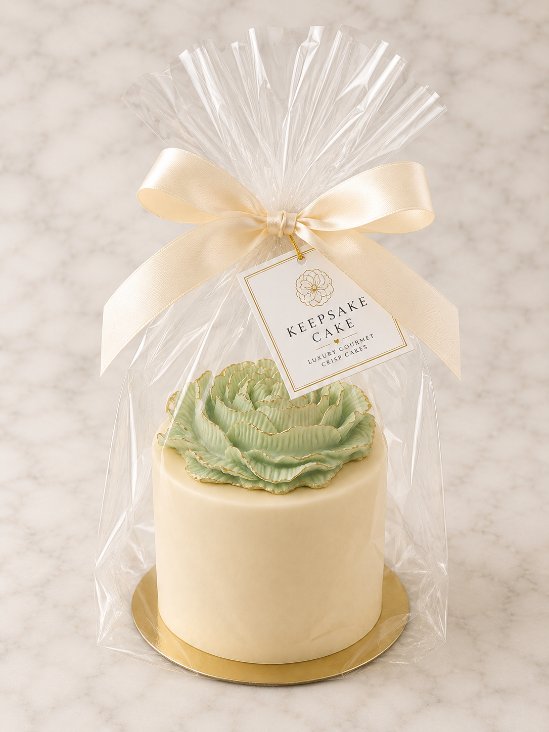 Succulent Sage Keepsake Cake™ | Luxury White Chocolate Crisp Cake Gift